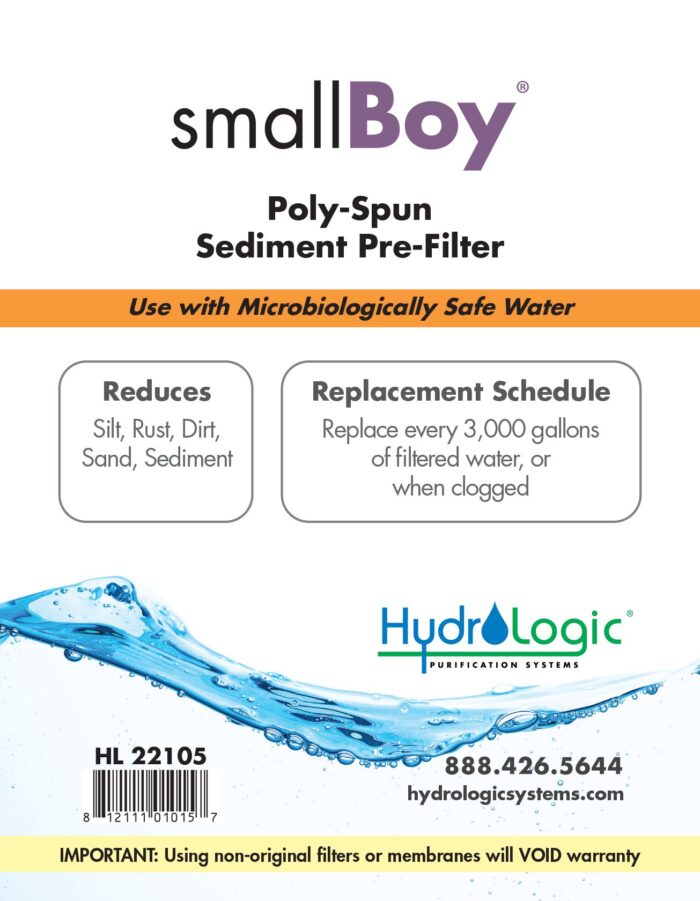 label of small boy sediment filter